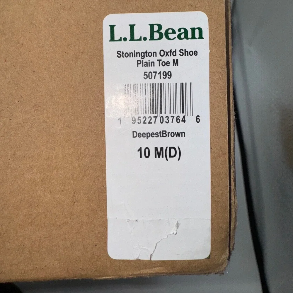 L.L. Bean Stonington Oxford Dress Shoes Round Plain Toe Deepest Brown Men's 10 M